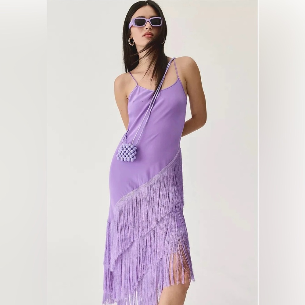 NWT Anthropologie Delfi Collective Asymmetric Fringe Dress